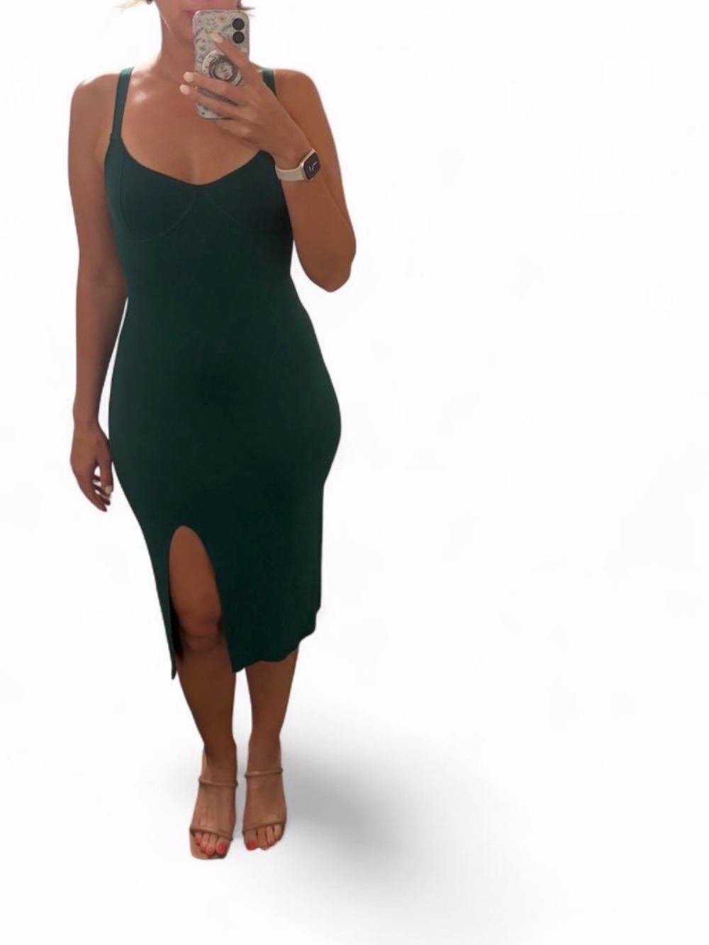 Abercrombie & Fitch Green Bustier Midi Dress – Medium Tall